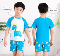 SYGA Children's Swimsuits for Cute Boys Pterosaur-Split Polyester-L Size Perfect for Kids Age 4-6 Years Old (Blue)