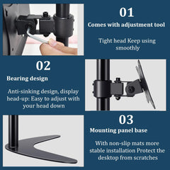 SYGA Monitor Stand Arm Desk Mount Fully Height Adjustable Bracket with C-Clamp & Gronment-Ergonomic 180 Tilt Rotation Suitable for 13 to 30 Inch TV and Monitor Screen (40 CM)