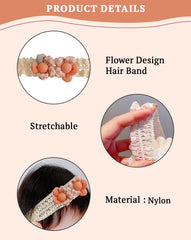 Baby Girl Hair Braids Lace Flower Headband, Pink