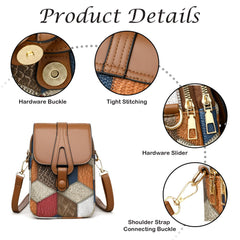 MOMISY Mobile Phone Crossbody Sling Bag, Multi-colour Leather Card Holder Wallet shoulder bag