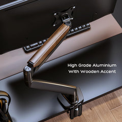 Flowlyf Heavy Duty Premium Monitor Arm | 17-45" Screen Monitor mount| Gas Spring| Height Adjustability|360 Degree Rotation|2 STEP Installation |VESA Complaint|2 Way Wire Manager| 16 KG Weight Capacity