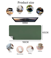 SYGA Desk Pad Protector Waterproof PU Desk Mat Blotters on Desktop Laptop Computer Gaming Keyboard Mouse Pad Non-Slip Desk Writing Mat Cover for Office & Home 90CM * 45CM Black & Black