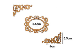 SYGA Floral Design Two Side Border with Frame Scrapbook Decorative Wood Craft Items