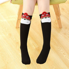 MOMISY 1 Pair of Baby Spring Winter And Autumn Combed Cotton Long Tube Knee-High Socks Suitable Age of 3 to 12 Years (IN, Age, 3 Years, 12 Years, BlackBear)