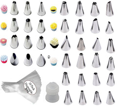 SYGA Set of 36 Russian Nozzles Cake Nozzles Cake Decoration Pastry Nozzle with Coupler and 10 Icing Bag