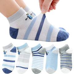 MOMISY 5 Pairs Baby Kids Girl Boys Tube Socks Toddlers Comfortable Ankel Length gifts (SmilingRobot, 3 to 5 year)