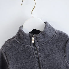 MOMISY Baby Boy & Girls Polyester Blend Sweater Jacket Front Open Round Neck Cardigan (1 to 2 Years, Brown)