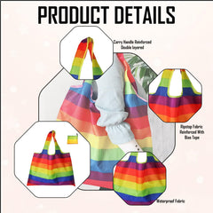 MOMISY Designer Pattern Reusable and Foldable Shopping Bag/Tote Hand bag/Travel Bag/Grocery Bag | Heavy Duty, Eco Friendly | Compact, Lightweight and Convenient (Stripe Multicolor)