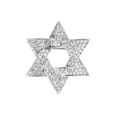 SYGA Brooch Pin Fashion Crystal Rhinestone Jewellery Pin Vintage Clothing Accessories Decoration Diamond-Filled Six-Pointed Star Silver Brooches For Men's - S91