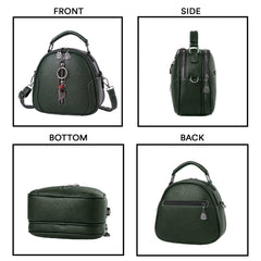 SYGA Women's Crossbody Bag, Zip Top, PU Leather Shoulder Bag (Army Green)