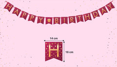 SYGA Black Happy Birthday Banner with Star Designs Decorative Birthday Party Banner