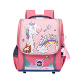 SYGA Children's Unicorn Print Schoolbag, Waterproof Oxford Cloth Backpack, Suitable for Ages 3-7 Years (Watermelon Red)
