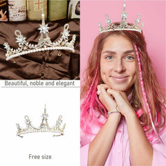 SYGA Crown Queen Rose Flower Tiaras Princess Hair Jewelry Headbands for Party Engagement Wedding (Crown-A0075)