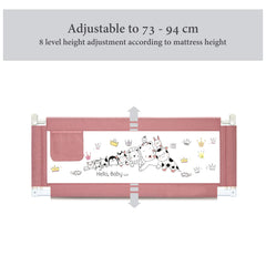 SYGA 1.5 & 2.0 M Pack of 2 Animal Print Baby Safety Bed Rail_Pink