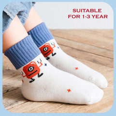 MOMISY 5 Pairs Baby Girl Boys Tube ankle Socks for Baby Girl BoysToddlers Infant kids (Cosmic Monster, 1 year to 3 year)