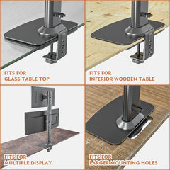 Exito- Monitor Mount Reinforcement Plate for Thin, Glass, and Other Fragile Table Tops, with Most Monitor Bracket Grommet C Clamp Installation, Black.