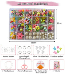 SYGA Beads for Kids Crafts Children's Jewelry Making Kit DIY Bracelets Necklace Hairband and Rings Craft Kits Birthday for 4, 5, 6, 7-Year-Old Little Girls-Multicolor (DIYBeadsSet-14)