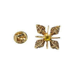SYGA Men's Collar Pin, Cross Design, Gold Tone with Crystals, Gold