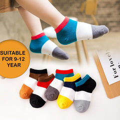 MOMISY 5 Pairs Baby Girl Boys Tube Socks Toddlers Infant Solid Color Boat Spring and Autumn Socks Stretch Baby Socks (4Color, 3 year to 5 year)