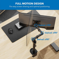 Jin Office Single Monitor Stand | 10 kg Weight Capacity Supports Upto 32 inches Screen| Laptop Monitors Arm | Single Monitor Desk Mount | Height Adjustable Stand (Black)