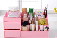 SYGA Cosmetic Makeup and Jewelry Storage Case Display - Spacious Design - Great for Bathroom, Dresser, Vanity and Countertop (Pink)