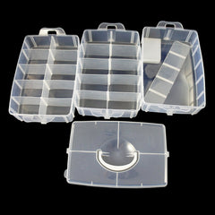 SYGA 3-Tray Transparent Plastic Organizer Storage Box/Basket/Container with Collapsible and Removable Dividers(31 X 19 X 24Cm)(White)