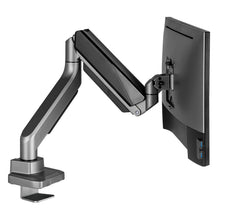 Jin Office Premium Heavy Duty Gas Spring Monitor Stand | 13-46" Monitor Support | Height Adjustable | VESA Compliant Upto 100 * 100mm | 1 Year Warranty | Metallic Finish | 18KG Weight Capacity