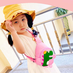 SYGA Children's School Bag Dinosaur Cartoon Backpack Nylon Kids Sling Chest Multi-Purpose Bag for 2-4 Years Kids - Blue