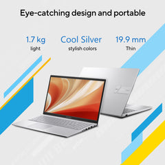 ASUS Vivobook 15, Intel Core i3 13th Gen 1315U, 8GB RAM, 512GB SSD, FHD 15.6", Windows 11, Office Home 2024, Cool Silver, 1.7Kg, X1504VA-NJ3320WS, Intel UHD iGPU, M365 Basic (1Year)* Laptop