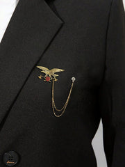 SYGA Men's & Women Suit Shirt Stud Lapel Pin Chain Tassel Brooch Pin with Crystal Chain(Gold)