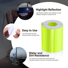 SYGA 3 Meter Reflective Warning Tape Sticker, High Visibility Safety Honeycomb Conspicuity Tapes(Fluorescent Green)