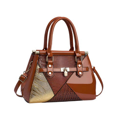 SYGA Women's Designer Handbag Stylish Shoulder Bag with Contrast Patchwork Design