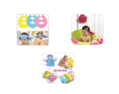 SYGA 1 Piece Green Baby Rinser with 1 Piece Blue Baby Shampoo Shower Bath Cap