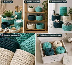 Crochet Cotton Thread Yarn Combo, 10 Rolls for Knitting, Crochet, Embroidery and Craft Making, Soft Decorative Thread for Handmade DIY Projects, Yellow & Green