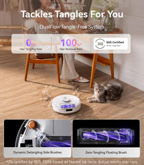 NARWAL Freo Z10 Robot Vacuum & Mop, 120-Day Dust Bin, Tangle-Free Brush, Self-Cleaning, Corner Mop, 15000Pa Suction, Smart Dirt Sensors, Works with Google, Alexa, Siri & App