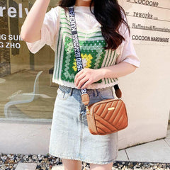 SYGA ladies Bag Rhombus Crossbody Bag Women's Red Storage Bag Shoulder Mobile Phone Bag