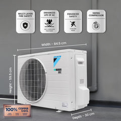 Daikin 1.5 Ton 5 Star Inverter Split AC (Copper, PM 2.5 Filter, MTKM50U, White)