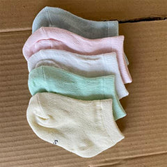 MOMISY 5 Pairs Baby Girl Boys Tube Socks Toddlers Infant Solid Color Ankle Socks Stretch Baby Socks-4Dots-1 to 3 Years