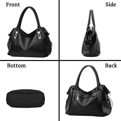 SYGA Women's Large Capacity Casual Crossbody Bag, One Shoulder Strap, Pu Leather Handbags(Black)