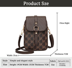 SYGA Women's Small Square Bag Letter Versatile Shoulder Bag Western Style Crossbody Mini Mobile Phone Bag(Brown)