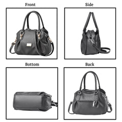 SYGA Women's Bags Soft Leather Middle-Aged And Elderly Women's Bags Single Shoulder Crossbody Bag(Grey)