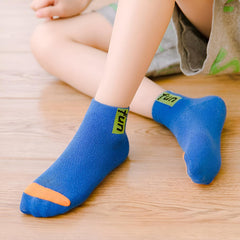 MOMISY 5 Pairs Girl Boys Tube Socks Toddlers Infant Solid Color Boat Spring and Autumn Socks Stretch Baby kids Sock (Fun, 1 Year to 3 Year)