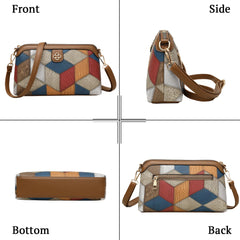 SYGA Women's Bohemian Crossbody Bag Niche Ethnic Design Women's Bag Shoulder Bag Crossbody Coin Mobile Phone Bag(Blue Brown)