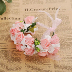 SYGA Women Rose Flower Headband Tiara and Hand Band with Adjustable Ribbon