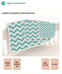 SYGA Baby 1 Piece Large Waterproof Bed Protector Dry Sheet,Washable Reusable Bed Protector_Cyan Waves