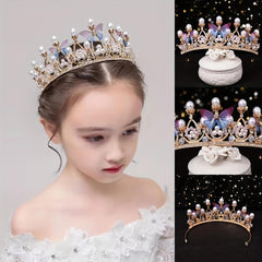 SYGA Girls Crystal Tiara Crown Women Flower Butterfly Princess Headband Gift for Wedding Prom Birthday Party Pageant Christmas Hair Accessories Costume Party Gift Present for 8-16 Years Teens Jewelery