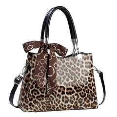 SYGA Women's Leopard Print Large Capacity Handbag | Shoulder Bag with Zipper Closure