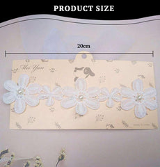 SYGA Baby Girl's Flower Headband Soft & Stretchable Fabric Hairband for Infants, Toddlers, Little Princesses (0-3 Years White)