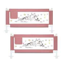 SYGA 1.5 & 2.0 M Pack of 2 Animal Print Baby Safety Bed Rail_Pink