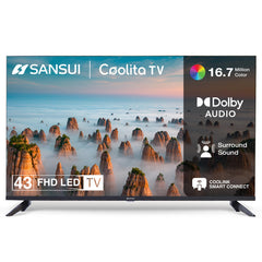 SANSUI 109cm (43) Full HD Collita Smart TV with IPS Panel, Dolby Audio, Surround Sound, 60Hz Refresh Rate, Coolink JSW43CSFHD (Black)